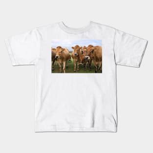 Curious Jersey Cows Kids T-Shirt